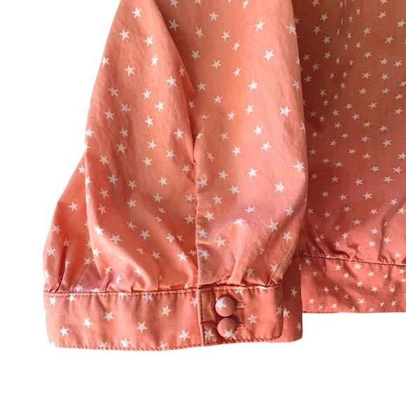 MADEWELL | NWOT STAR SCATTER PURE COTTON TOP WRAP & TIE FRONT PEACH | LARGE - Picture 6 of 12
